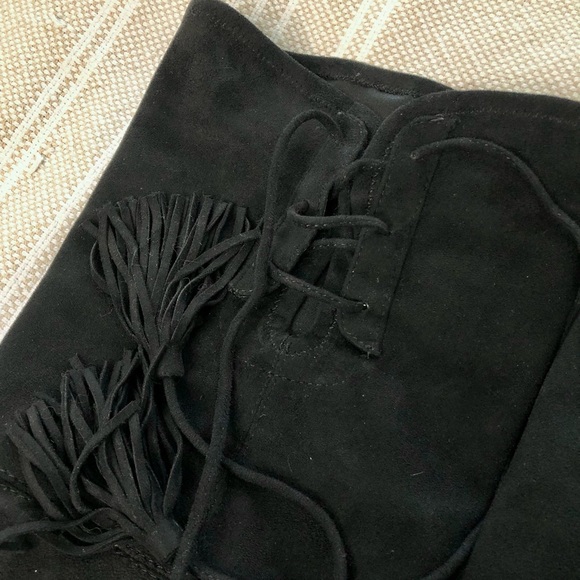 Marc Fisher Over-The-Knee Suede Boots With Tassels - Picture 16 of 17